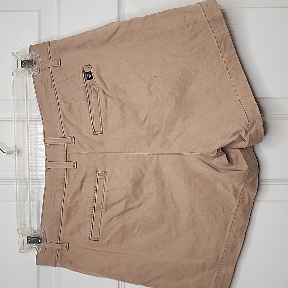 Banana Republic Stretch Cotton Blend Womens Tan Chino Shorts Size 6 Belt Loops - Picture 5 of 9